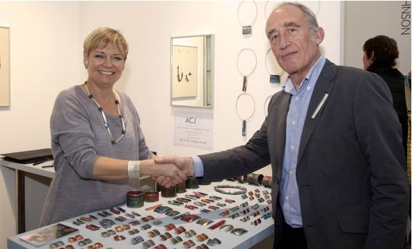 Terry Hunt congratulates Jane Adam